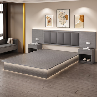 酒店专用床宾馆家具标间全套民宿公寓床箱亚朵全季五星级客房双床