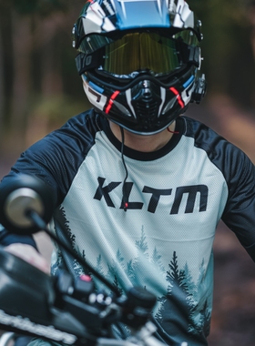KLTM夏季越野摩托车骑行服森林山地骑行速降服长袖网眼透气速干衣