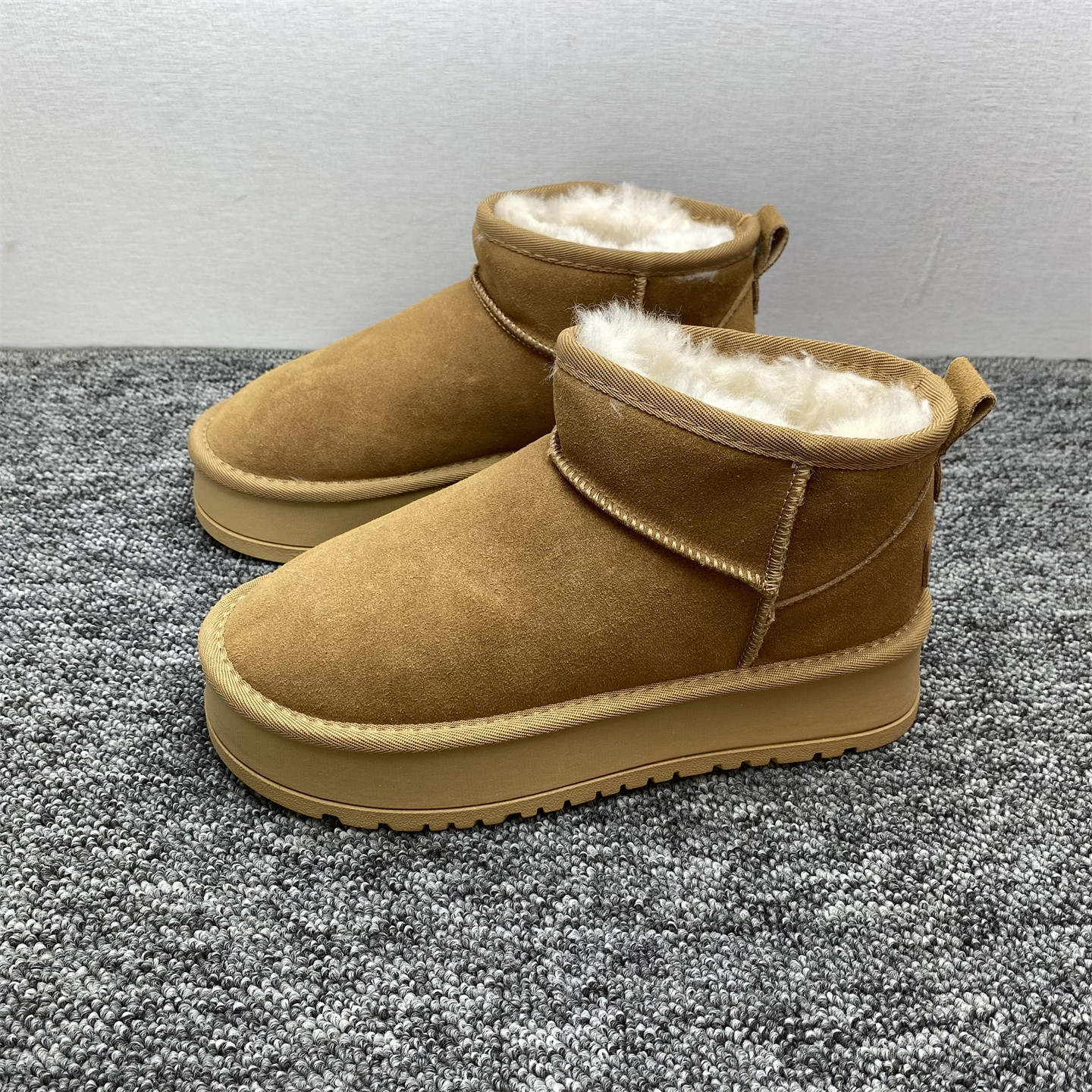 特价瑕疵处理羊毛口真皮雪地靴女冬季加绒厚底保暖面包鞋短筒棉鞋,女鞋,时尚雪地靴,淘宝优惠券,粉丝福利购,淘宝优惠卷