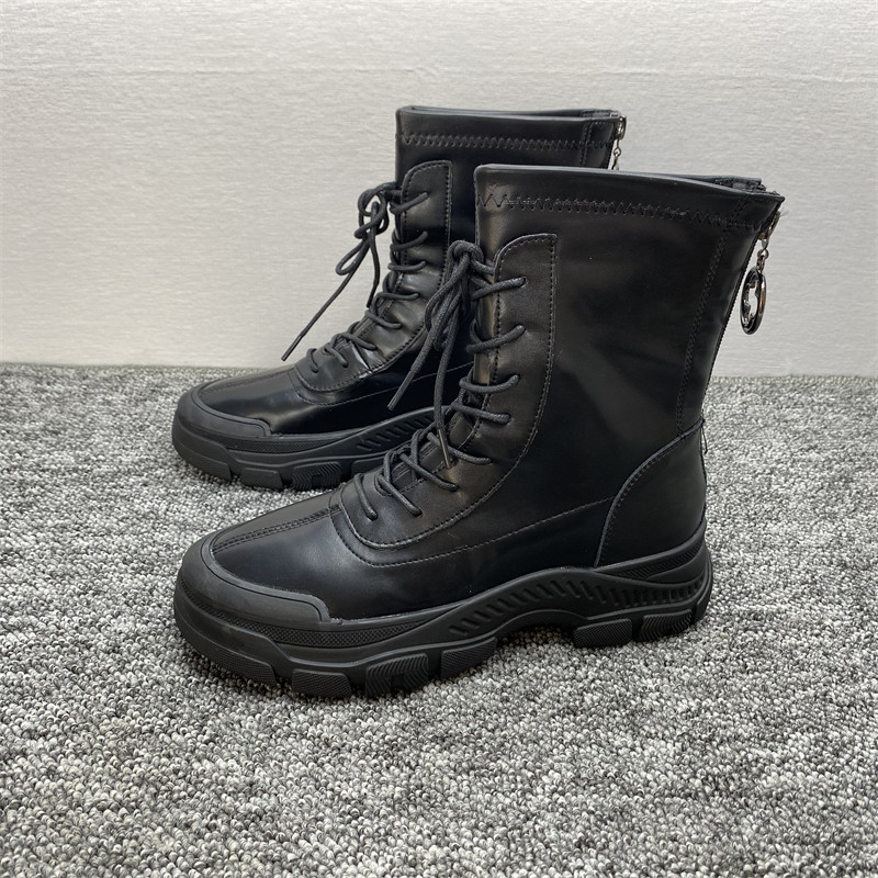 秋冬加绒马丁靴女英伦风瘦瘦靴