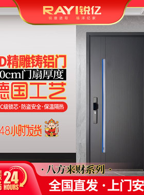 锐亿防盗门铸铝门定制门入户门智能装甲甲级安全家用门单门子母门