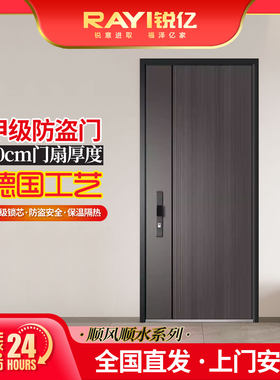 锐亿防盗门 私人入户门单门 精雕铝板子母门 铸铝门 对开门