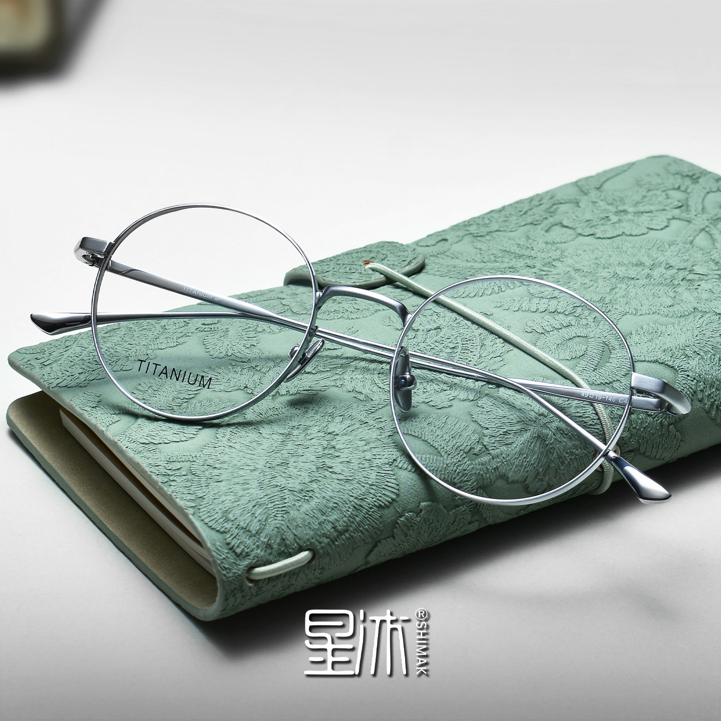 超轻纯钛架复古圆形眼镜框女男近视文艺银色全框素颜简约可配度数