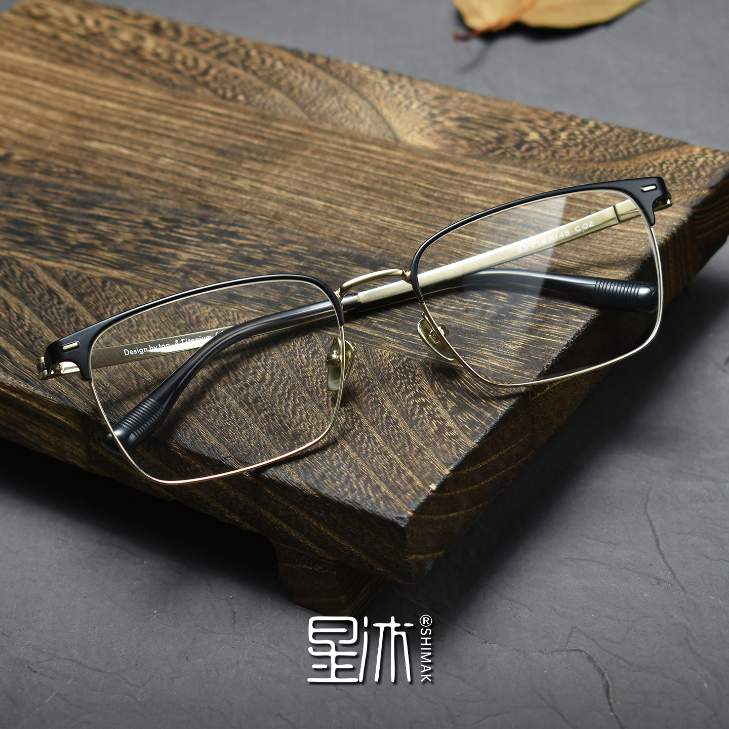 星沐超轻商务方形眼镜框纯钛近视