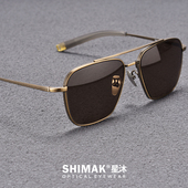 超轻复古纯钛大框双梁墨镜男款 近视大圆脸开车驾驶专用偏光太阳镜