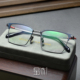 超轻纯钛方形眉线框眼镜男款 复古商务高弹大脸舒适防蓝光近视镜架