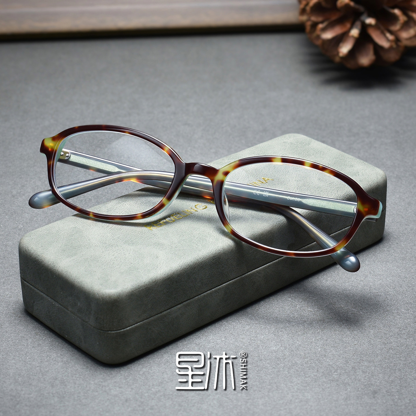 复古玳瑁色椭圆形眼镜框男女款大脸超轻板材文艺可配镜防蓝光舒适