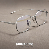 日系高端纯钛眼镜框男款 镜架女超轻方框复古简约可配近视素颜神器