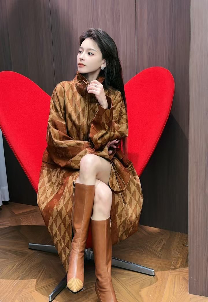 秋冬新款设计师品牌国风高端香云纱系列连衣裙套装