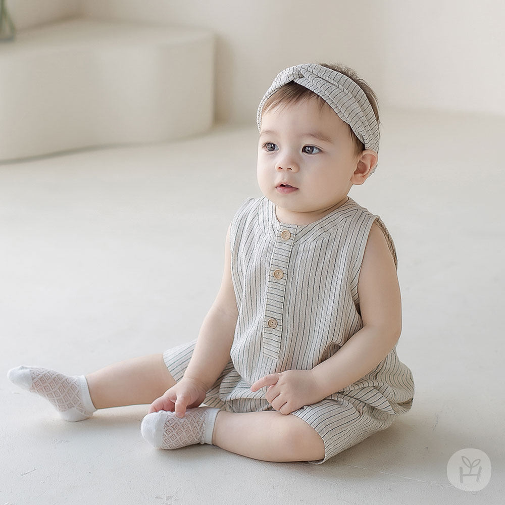 韩国进口婴幼儿童装夏时尚男女宝宝连身哈衣全棉爬服百天周岁衣服