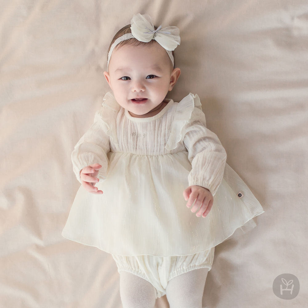 韩国进口婴儿春夏童装新款女宝宝长袖连身哈衣公主爬服连衣裙哈衣