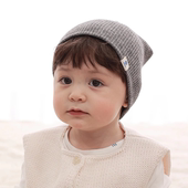 韩国进口男女儿童秋季 套头帽子宝宝防风护耳帽婴儿童针织包头 新款