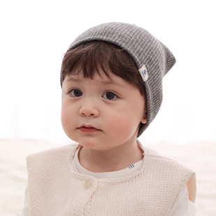 韩国进口男女儿童秋季新款套头帽子宝宝防风护耳帽婴儿童针织包头