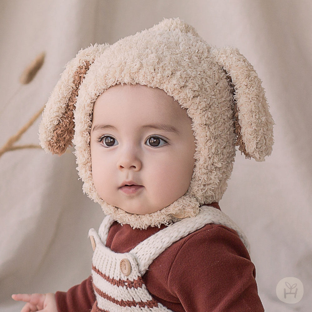 韩国进口婴儿童男女宝宝冬季防风保暖护耳胎帽加厚珊瑚绒帽子