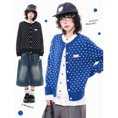 MIKYO美式覆古波点撞色