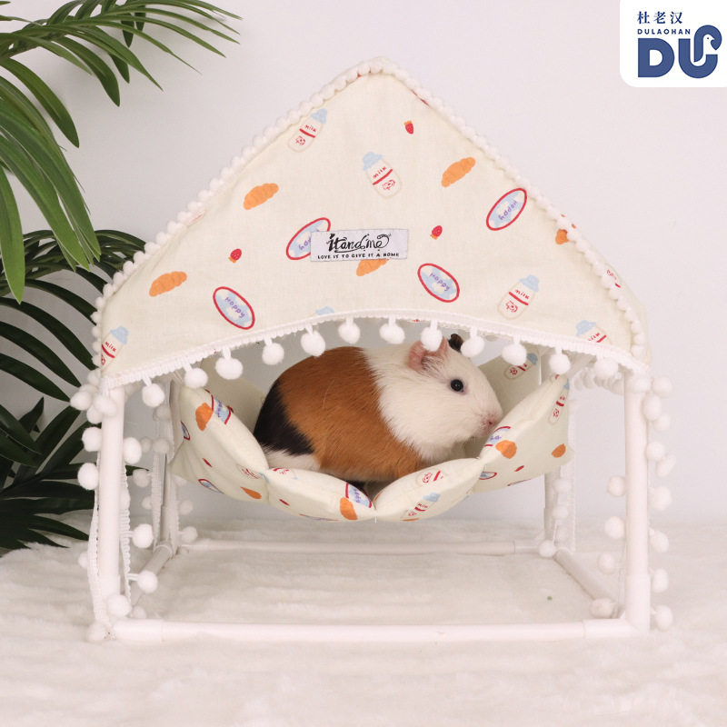 杜老汉跨境新款荷兰猪吊床仓鼠躲避屋兔子荷兰猪刺猬四季小宠帐篷