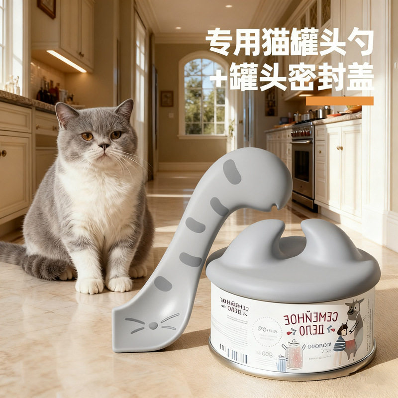 宠物猫咪罐头勺猫咪多功能开罐器宠物适量喂食勺开盖猫罐头勺