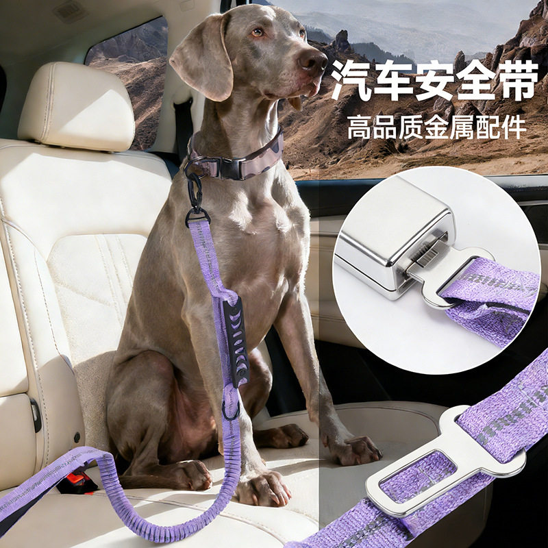 多功能狗绳狗狗牵引绳狗狗安全带可伸缩牵引绳宠物防爆冲跳车绳子