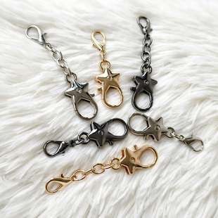 diy饰品配件短链条星星扣子金属娃娃链条挂扣配饰玩偶链条挂扣
