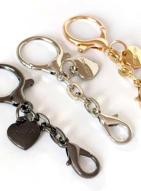 LOVE YOU爱心钥匙扣金属链条双头龙虾扣挂件小挂件扣DIY饰品配件