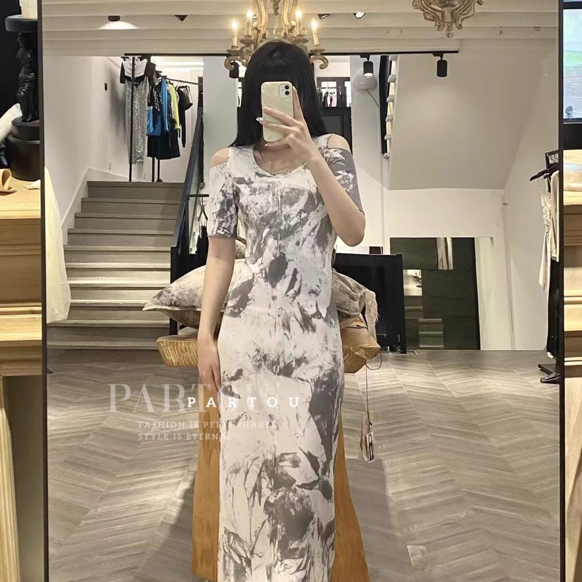 ISAEI水墨扎染连衣裙