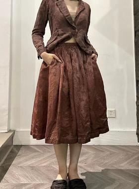 ISAEI - 染薯莨染亚麻西装外套 半裙 PARTOU品牌集合店