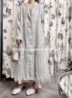 【6折】依楚玛 Yid'phrogma 24aw 白灰色 坛城蕾丝风衣