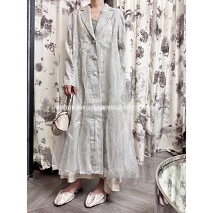 24aw phrogma 白灰色 坛城蕾丝风衣 依楚玛 PARTOU Yid