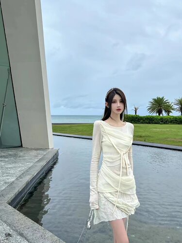 jageechen小众设计丝绸羊毛上衣