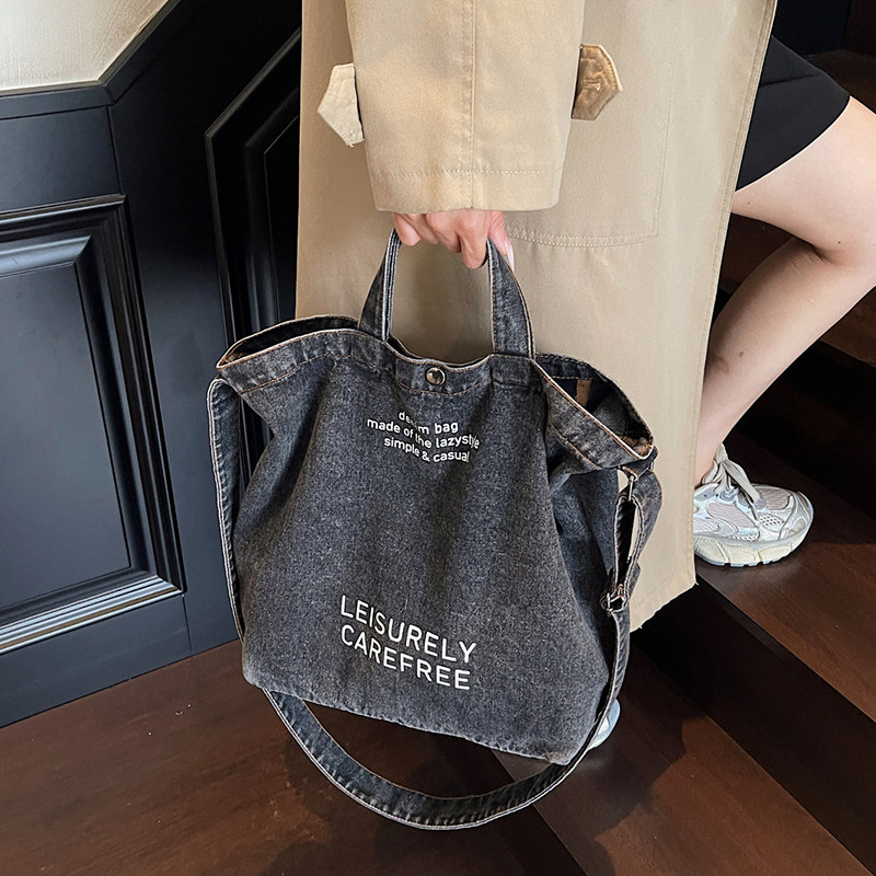 牛仔帆布包包女2026新款休闲百搭手提托特包大学生上课单肩斜挎包,箱包皮具/热销女包/男包,通用款女包,淘宝优惠券,粉丝福利购,淘宝优惠卷