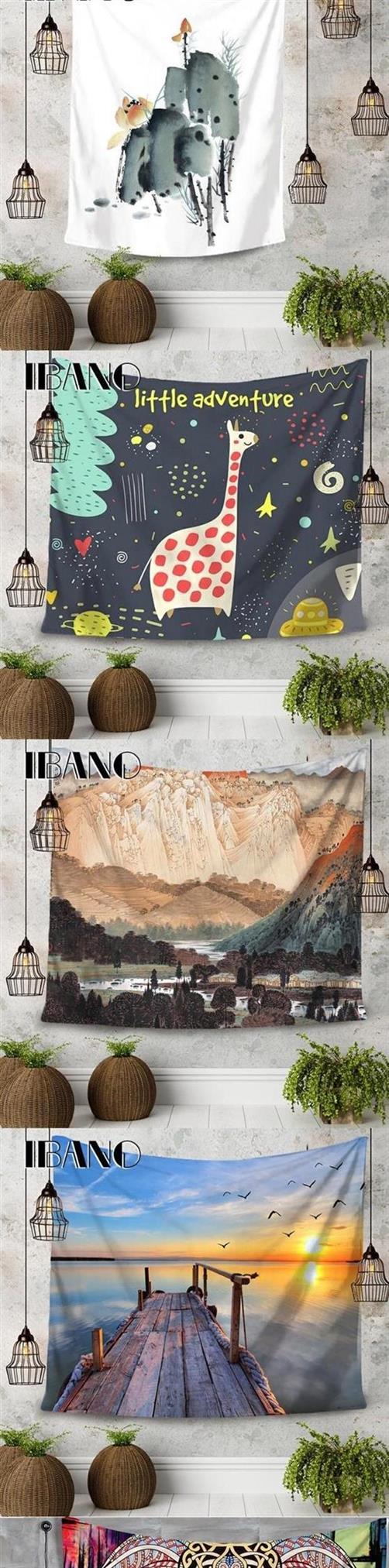 Ký túc xá tường rèm vải i Châu Âu và Châu Mỹ tấm thảm vải bạt nền khăn trải bàn châu Á phòng voi trang trí phòng ngủ vải - Tapestry 	thảm dệt treo tường