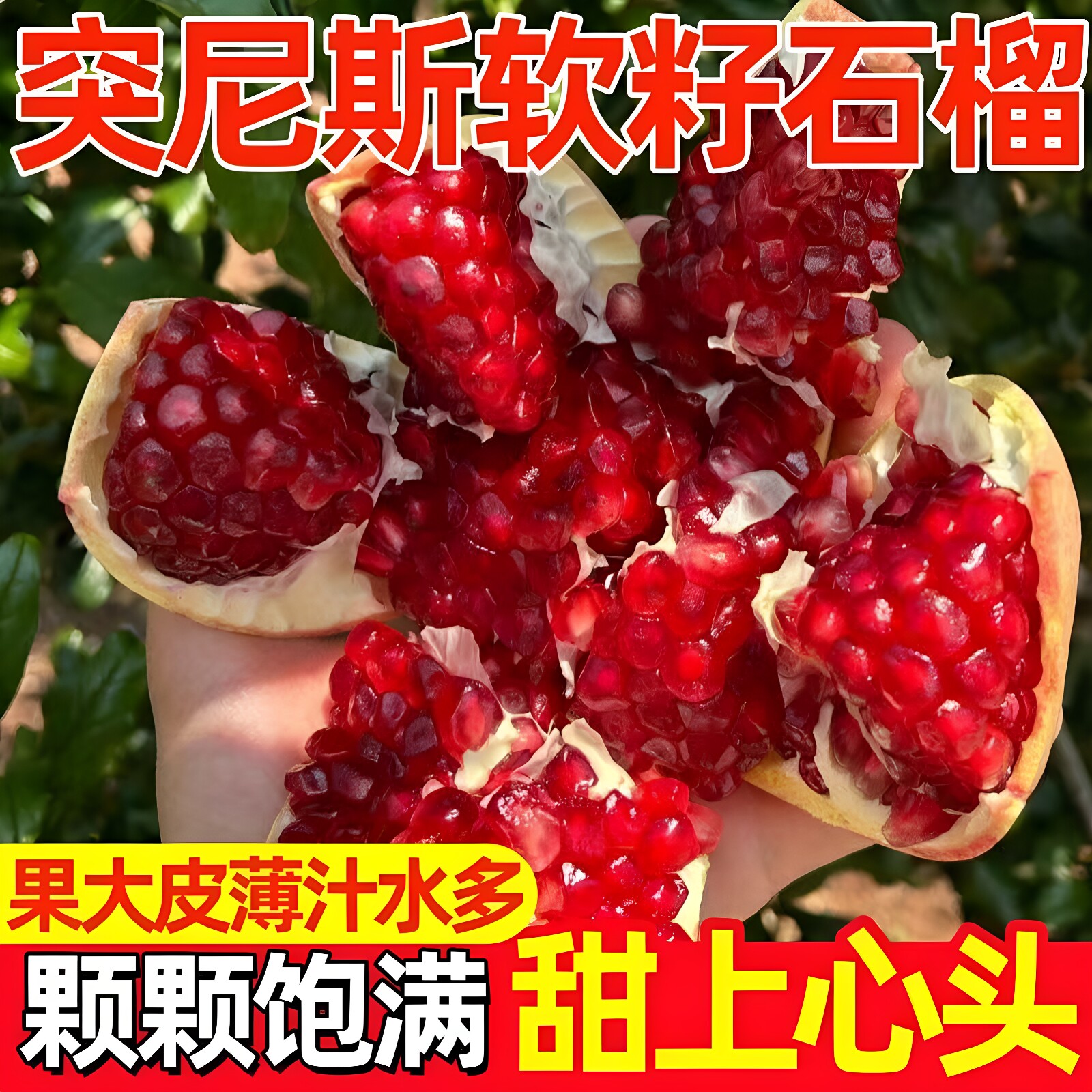 四川会理突尼斯软籽无籽石榴5斤包邮应当季新鲜孕妇水果整箱礼盒