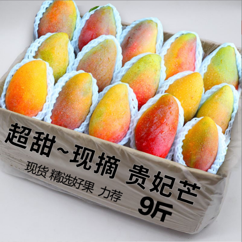 海南三亚贵妃芒果10斤包邮新鲜应当季水果甜心芒果红金龙现摘整箱
