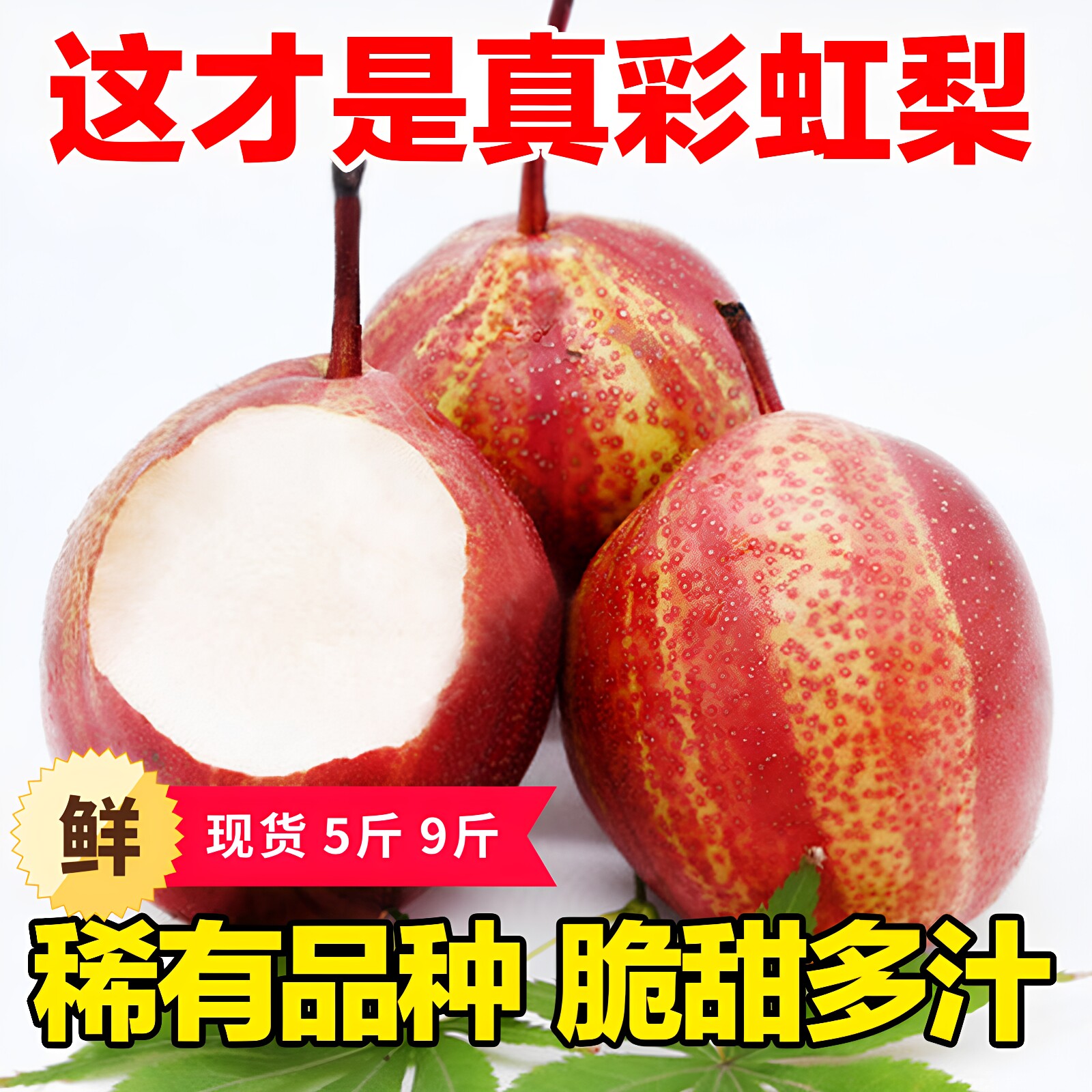 陕西彩虹梨酥梨5斤包邮红皮早酥梨清甜应季新鲜孕妇水果梨整箱