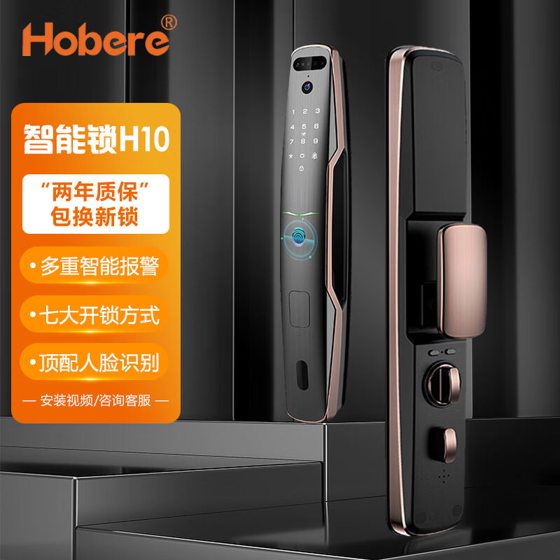 弘博汇（Hobere）H10智能锁联网电子锁防盗门锁顶配3D人脸识别主