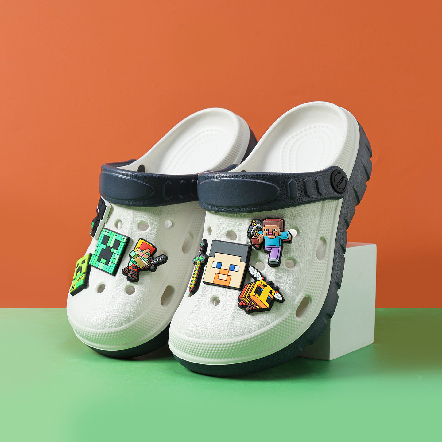 我的世界儿童洞洞鞋夏季新款男童防滑软底中大童沙滩外穿凉拖鞋