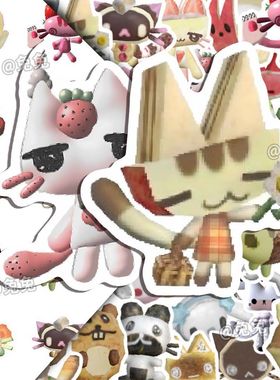 104张多罗猫卡通贴纸Toro游戏动物手绘涂鸦笔记本电脑水杯手账
