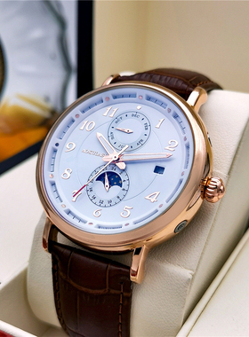 奥古拉斯大表盘全自动机械表男夜光月相日历星期多功能男士手表