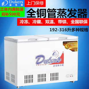 達克斯臥式 226 276 316 冰柜銅管雙溫冰箱商用帶鎖平底冷柜BDG192