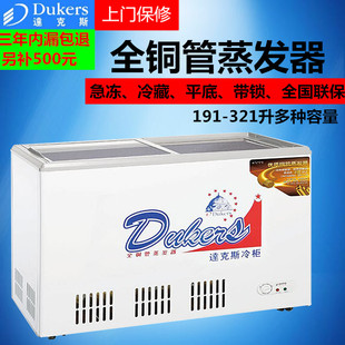 达克斯冷柜铜管卧式冰柜急冻商用带锁191WDWG231/281/321/521/621