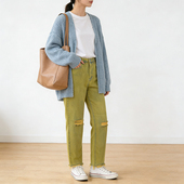 diy改色窄口直筒裤 试衣剪 春夏休闲百搭做旧水洗磨破牛仔裤 包邮