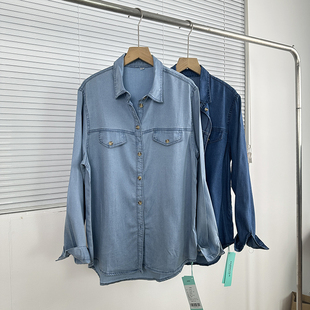 复古通勤休闲衬衫 经典 线在售200r@莱赛尔面料垂感不错 华fei