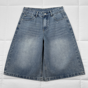 夏天休闲百搭水洗高腰牛仔短裤 基础五分裤 chao耐看 中山大厂货