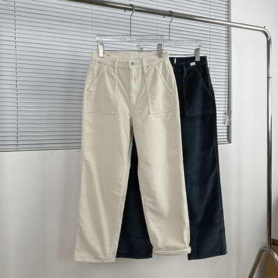 外贸单 剪biao大牌哦！几百r品质没话说@复古粗灯芯绒休闲直筒裤