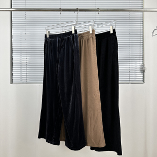 韩版 A家官w售169r直筒裤 欧美C 日常通勤复古松紧高腰休闲裤 包邮