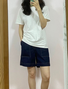 包邮试衣剪 经典复古工装五分裤 夏天休闲百搭水洗高腰抽绳短裤女