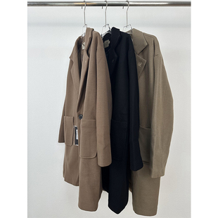 包邮 杭州意法秋冬日常ootd 韩国首尔高级西装领宽松呢子质感大衣