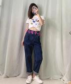 包邮 韩版 试衣剪 复古无弹烟管裤 休闲百搭水洗高腰直筒牛仔裤 经典