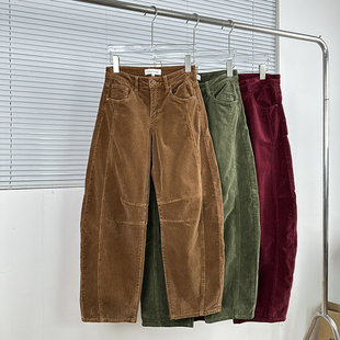 外贸单 RI*EN系列 稀罕灯芯绒质地弯刀裤 秋季文艺复古穿搭休闲裤