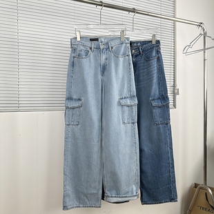 Ny@推荐 大码 水洗口袋工装 包邮 直筒牛仔裤 美式 OLD 经典 高个子入